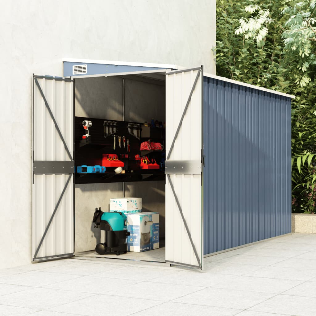 vidaXL Storage Shed Wall-mounted Garden Shed for Backyard Galvanized Steel